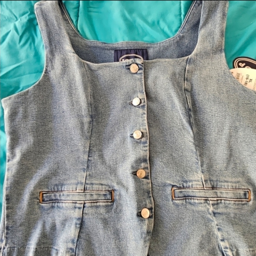 Women's Blue Denim Vest Top
